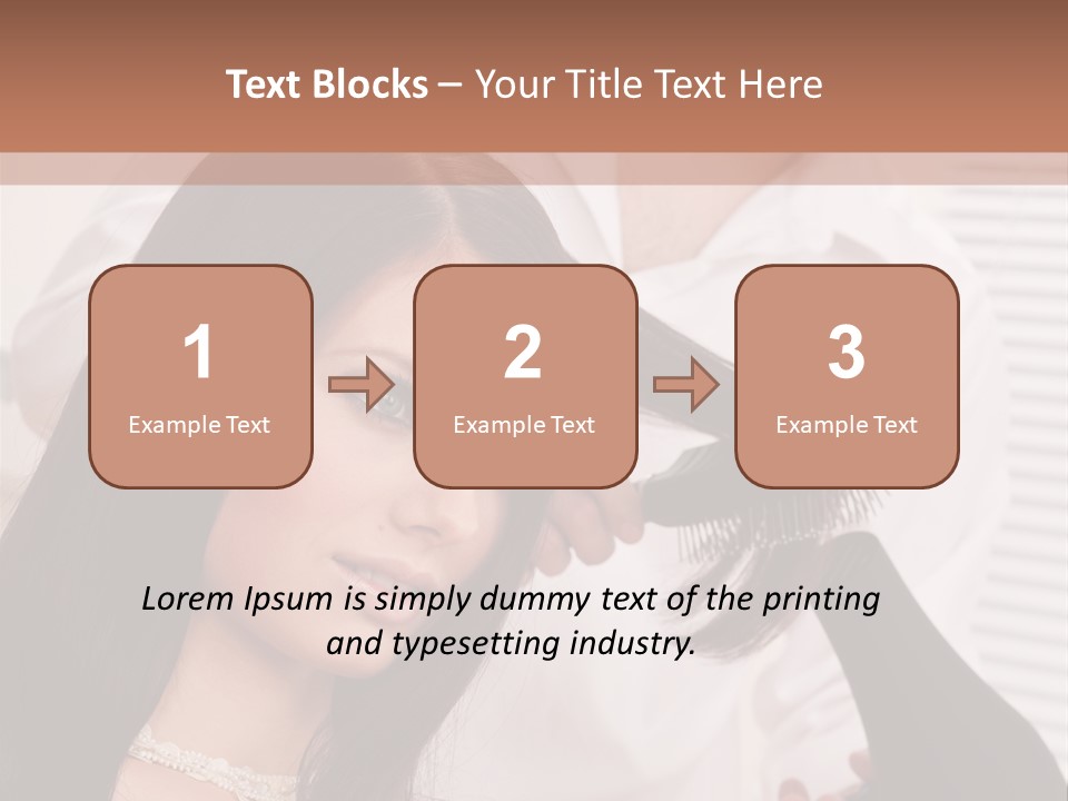 Hairstylist Caucasian Hairdryer PowerPoint Template