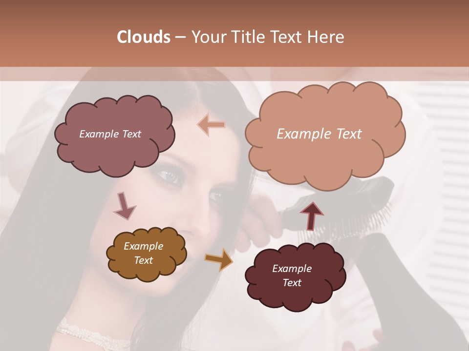 Hairstylist Caucasian Hairdryer PowerPoint Template