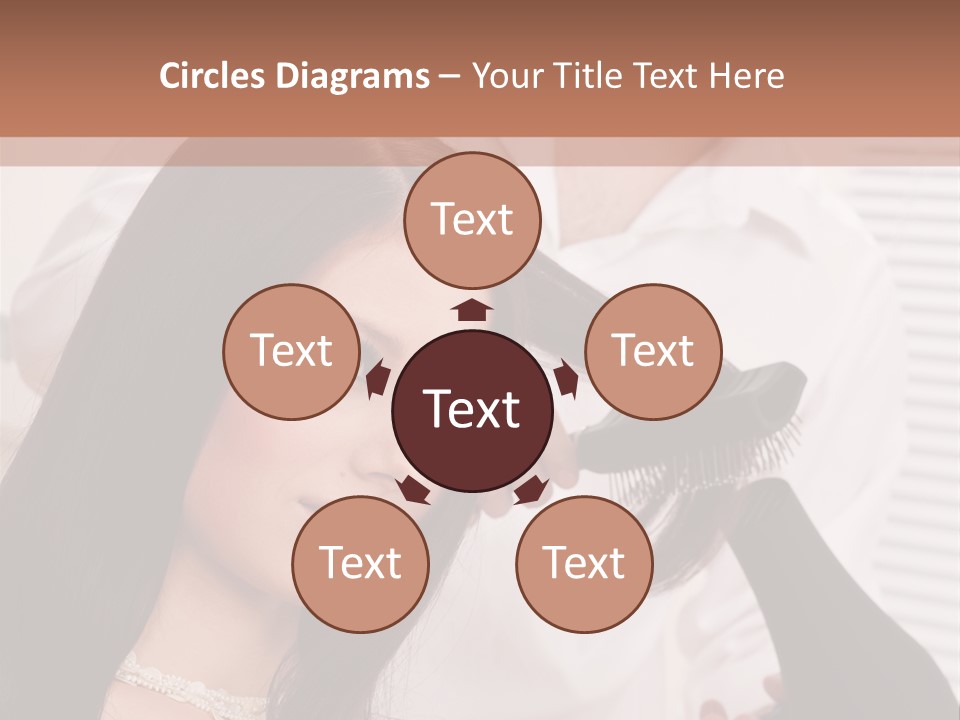 Hairstylist Caucasian Hairdryer PowerPoint Template