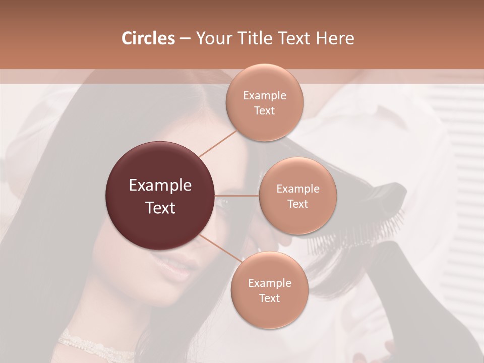 Hairstylist Caucasian Hairdryer PowerPoint Template