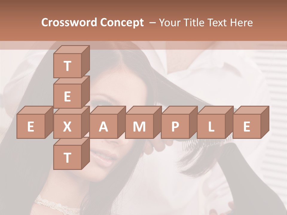 Hairstylist Caucasian Hairdryer PowerPoint Template