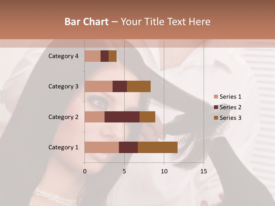 Hairstylist Caucasian Hairdryer PowerPoint Template