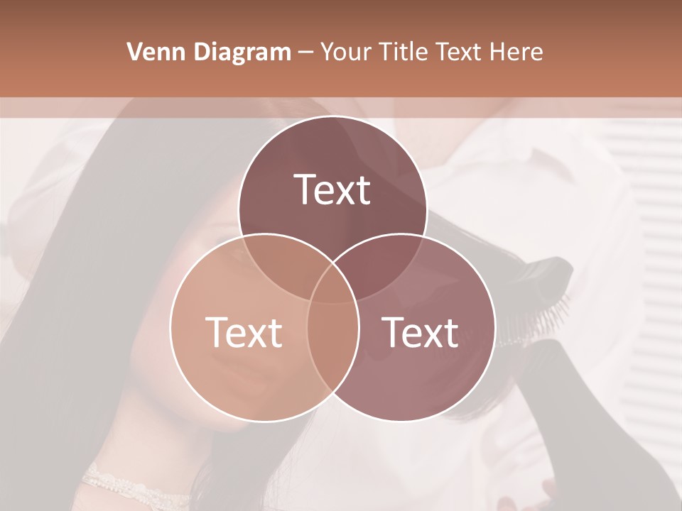 Hairstylist Caucasian Hairdryer PowerPoint Template