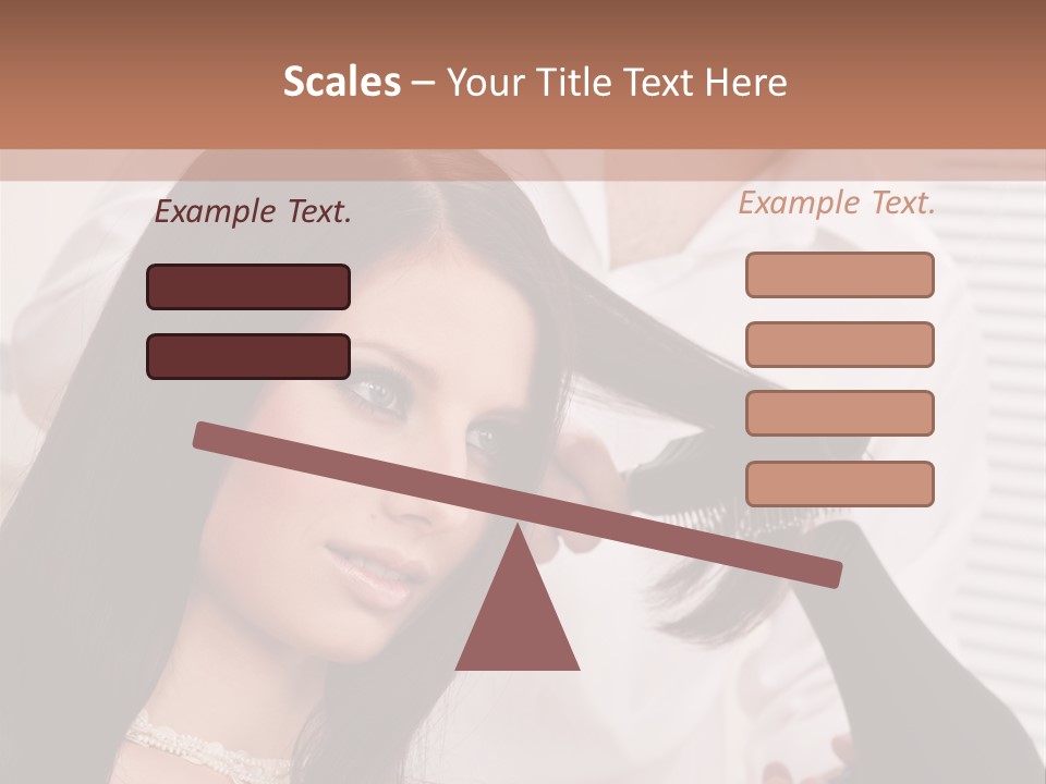 Hairstylist Caucasian Hairdryer PowerPoint Template