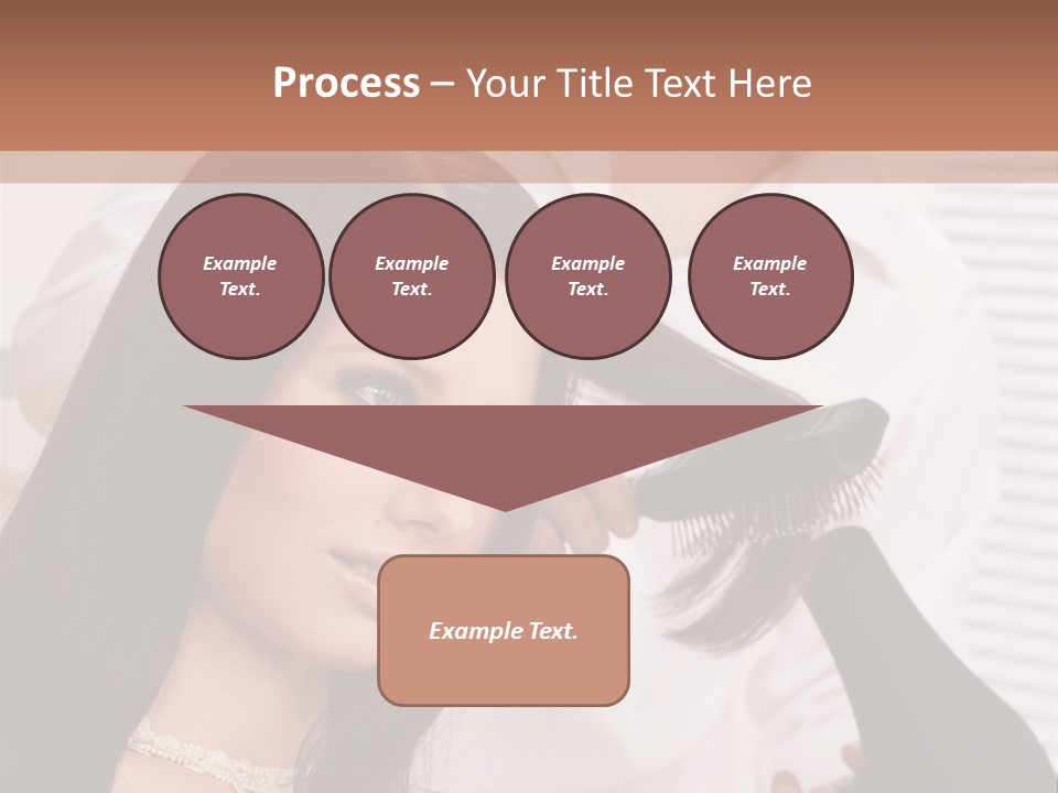 Hairstylist Caucasian Hairdryer PowerPoint Template