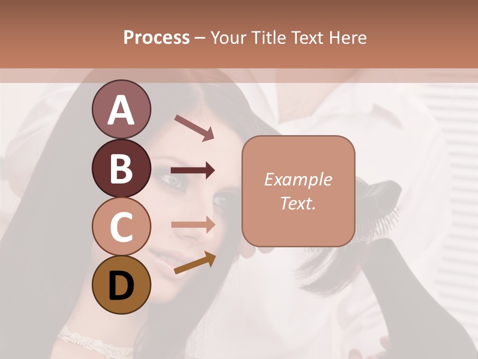 Hairstylist Caucasian Hairdryer PowerPoint Template