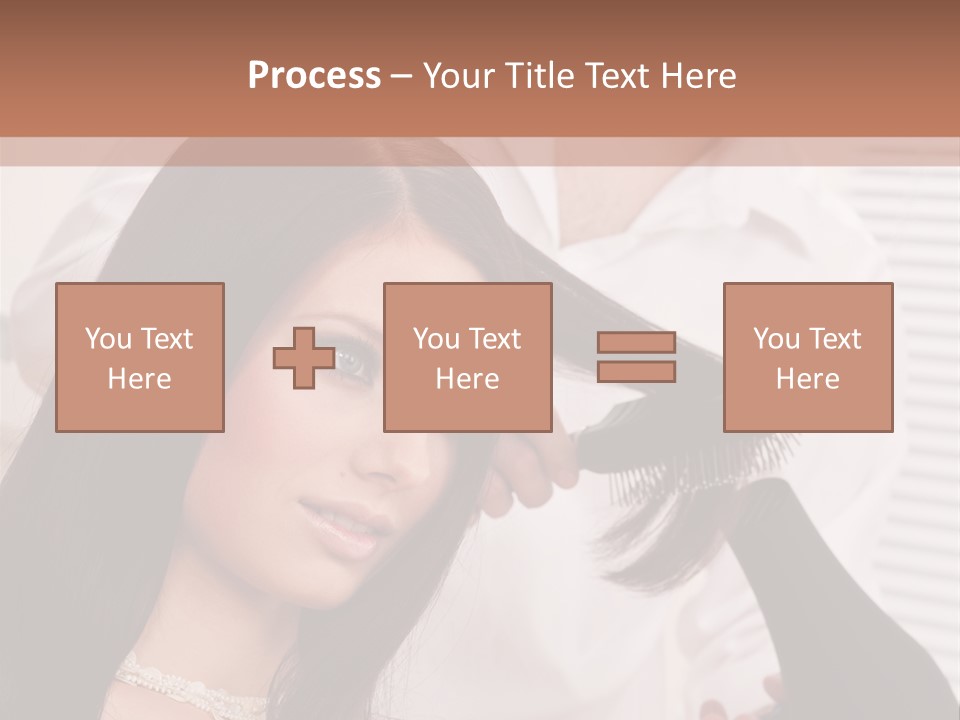 Hairstylist Caucasian Hairdryer PowerPoint Template