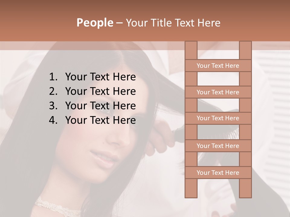 Hairstylist Caucasian Hairdryer PowerPoint Template