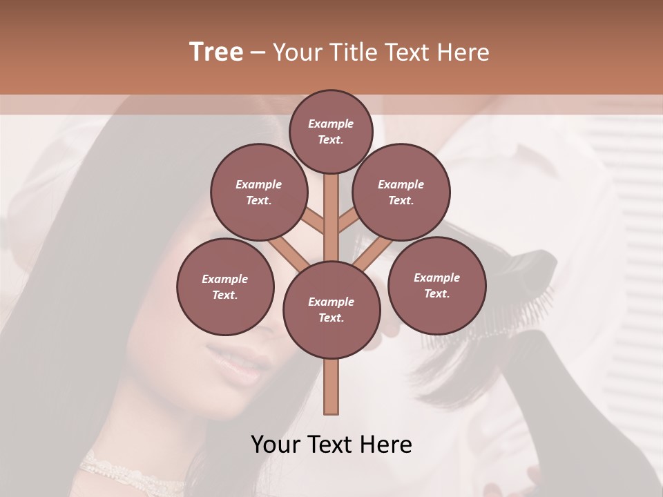 Hairstylist Caucasian Hairdryer PowerPoint Template