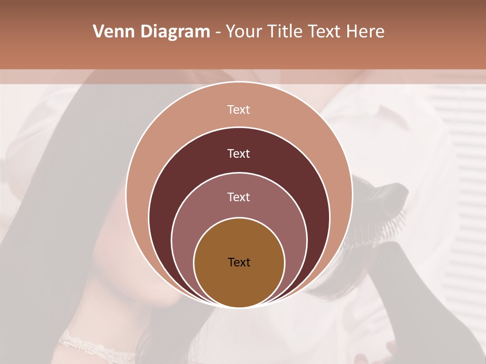 Hairstylist Caucasian Hairdryer PowerPoint Template