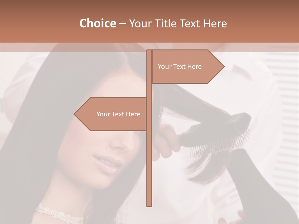 Hairstylist Caucasian Hairdryer PowerPoint Template