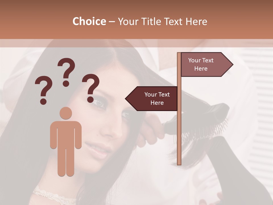 Hairstylist Caucasian Hairdryer PowerPoint Template