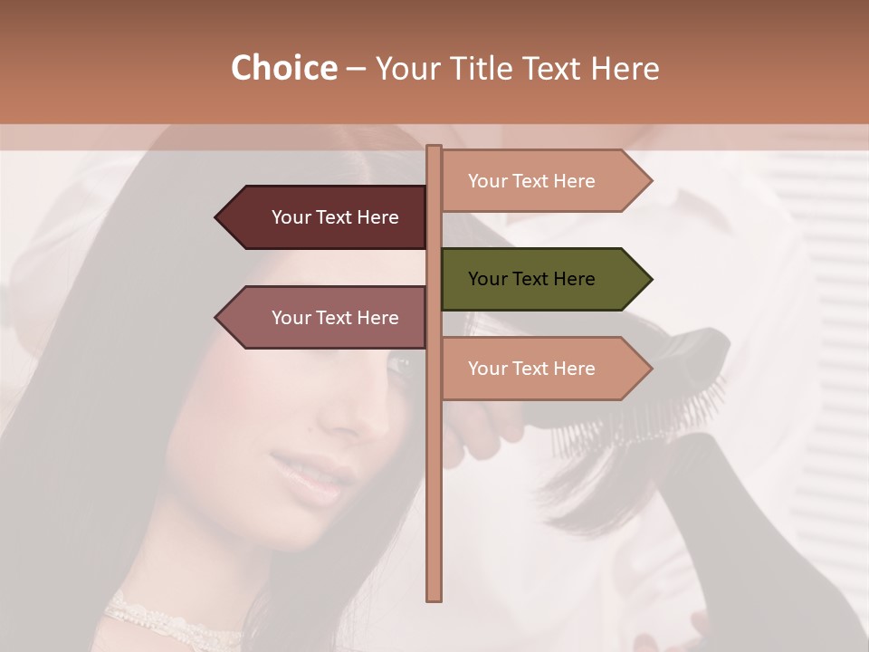 Hairstylist Caucasian Hairdryer PowerPoint Template