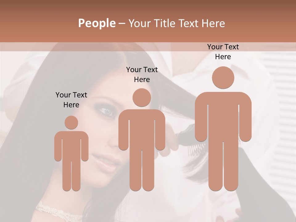 Hairstylist Caucasian Hairdryer PowerPoint Template
