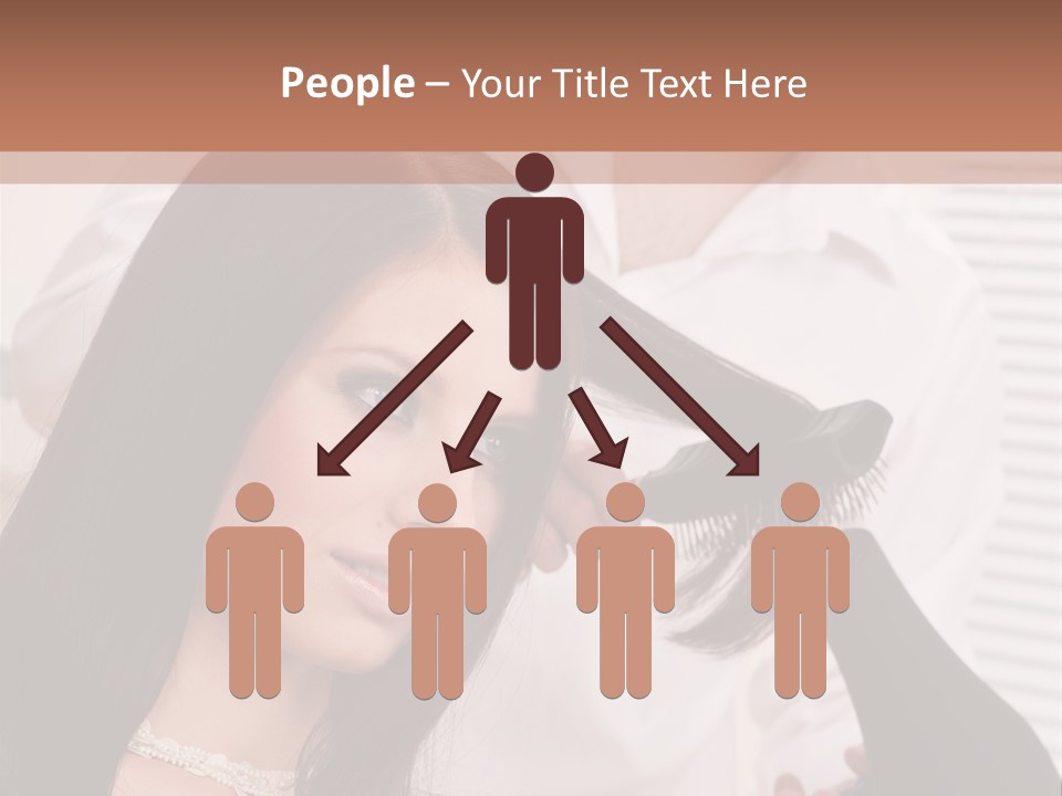 Hairstylist Caucasian Hairdryer PowerPoint Template