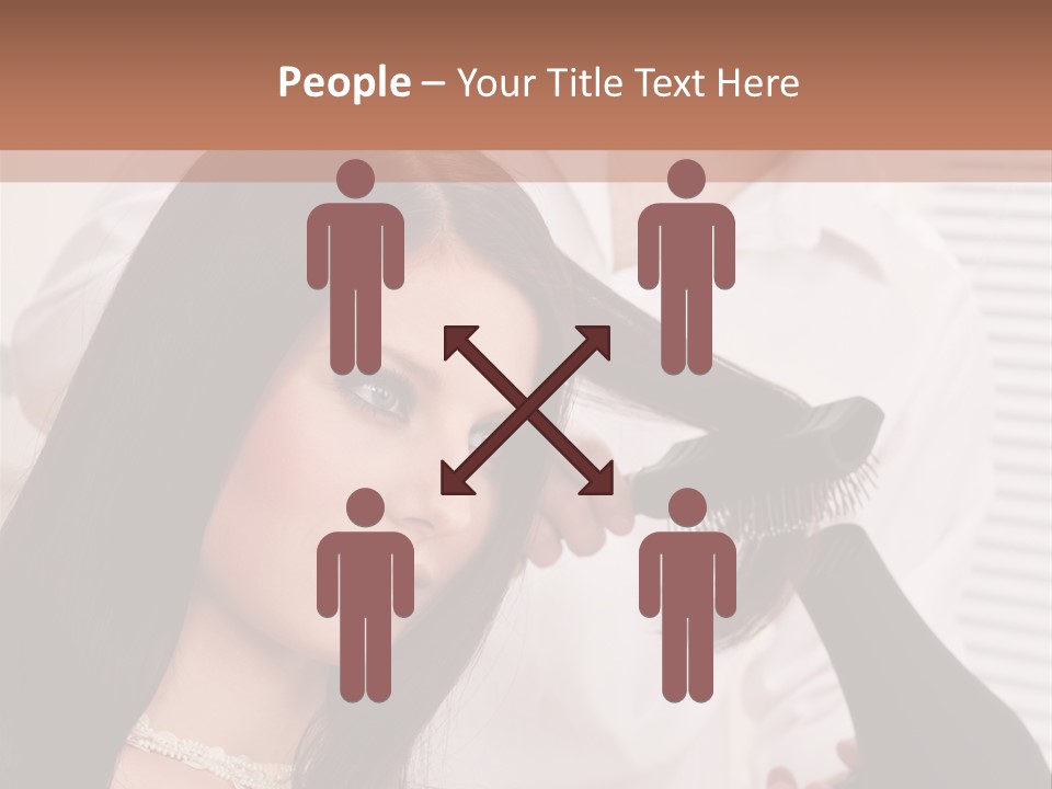 Hairstylist Caucasian Hairdryer PowerPoint Template