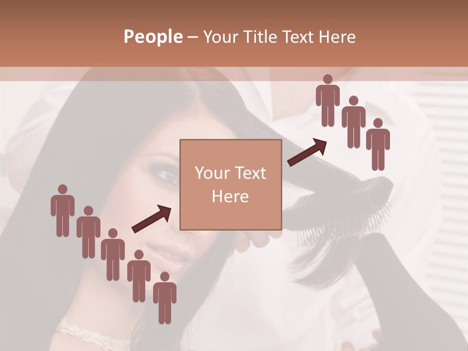 Hairstylist Caucasian Hairdryer PowerPoint Template