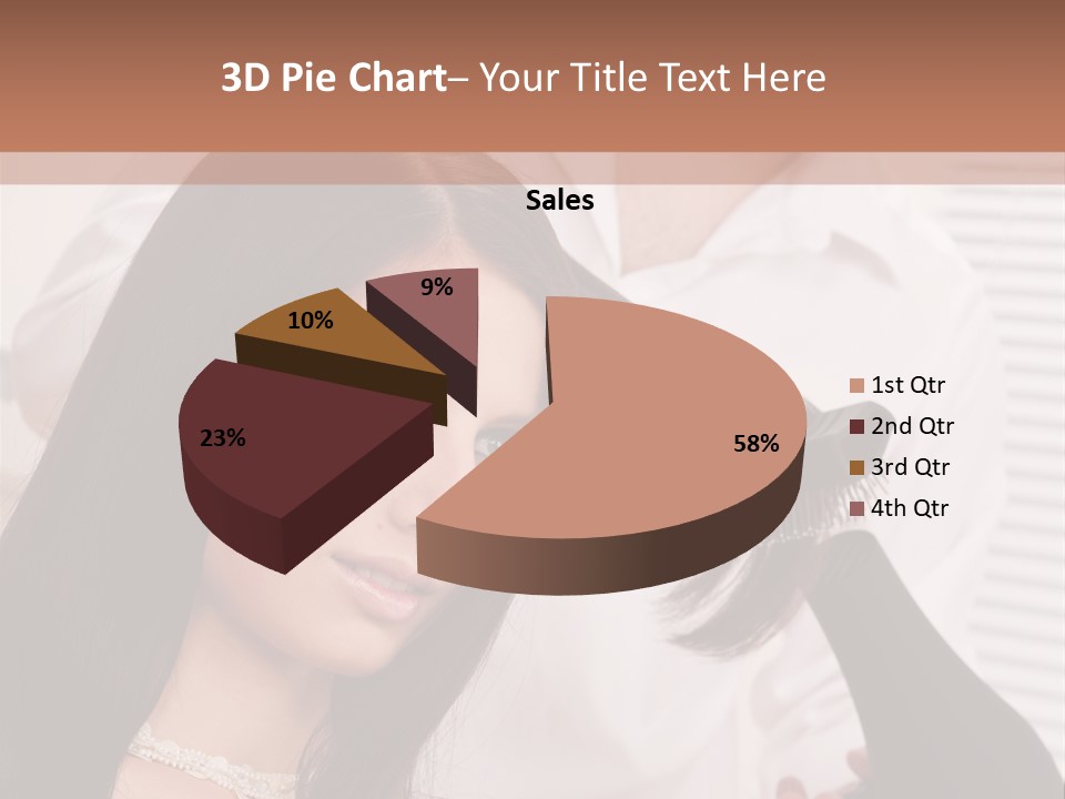 Hairstylist Caucasian Hairdryer PowerPoint Template