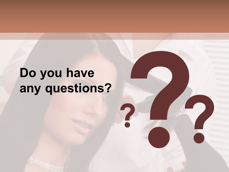 Hairstylist Caucasian Hairdryer PowerPoint Template