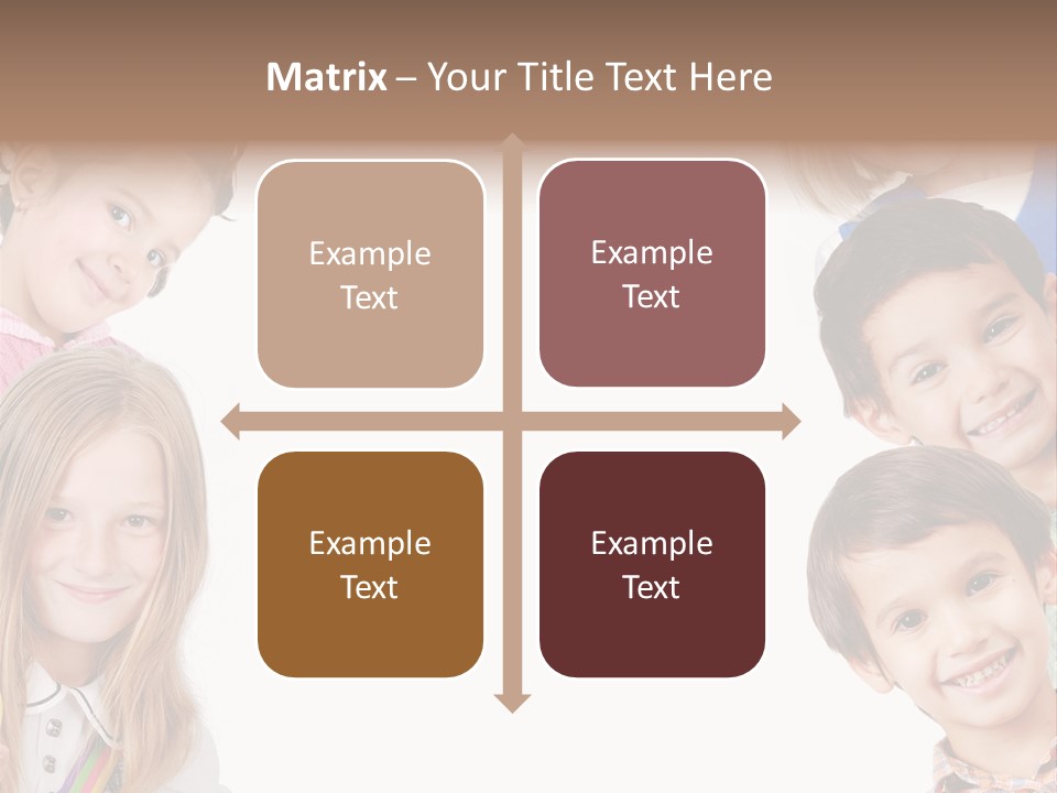 A Group Of Children With A White Background PowerPoint Template