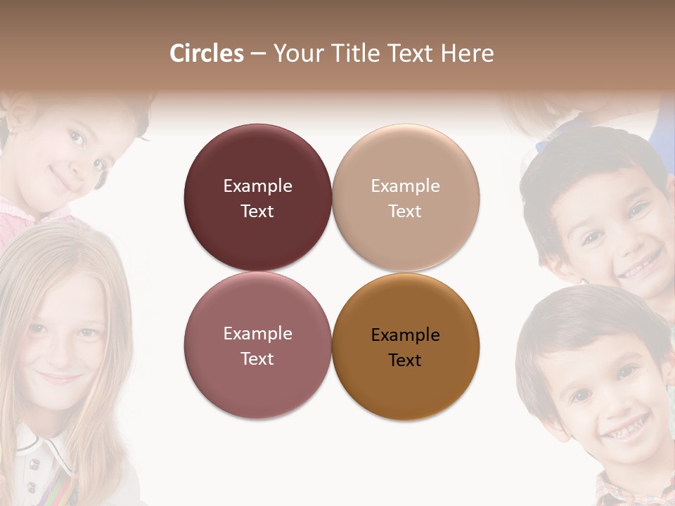 A Group Of Children With A White Background PowerPoint Template