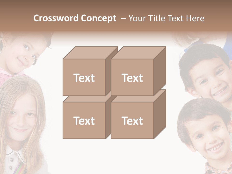 A Group Of Children With A White Background PowerPoint Template