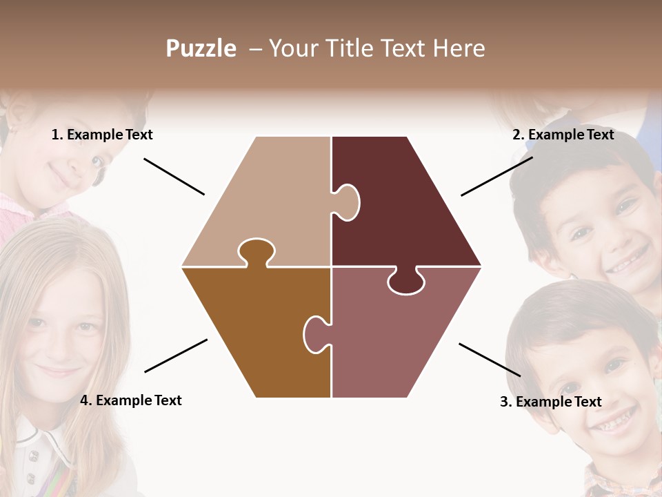 A Group Of Children With A White Background PowerPoint Template