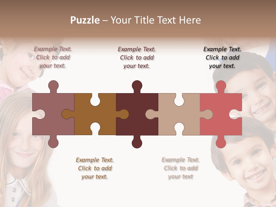 A Group Of Children With A White Background PowerPoint Template