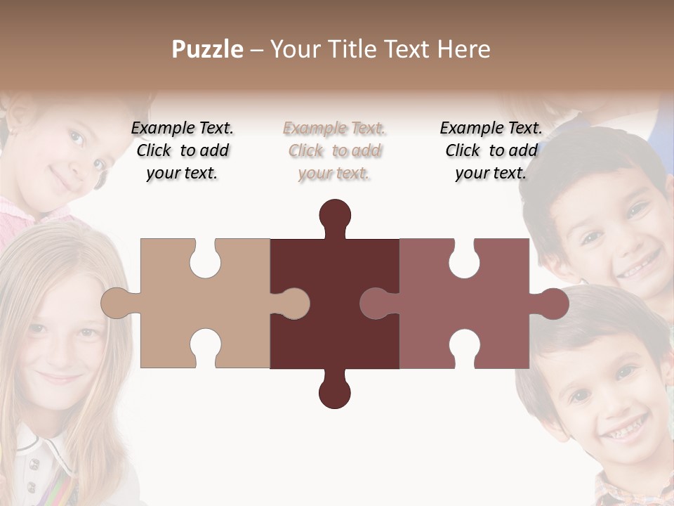 A Group Of Children With A White Background PowerPoint Template