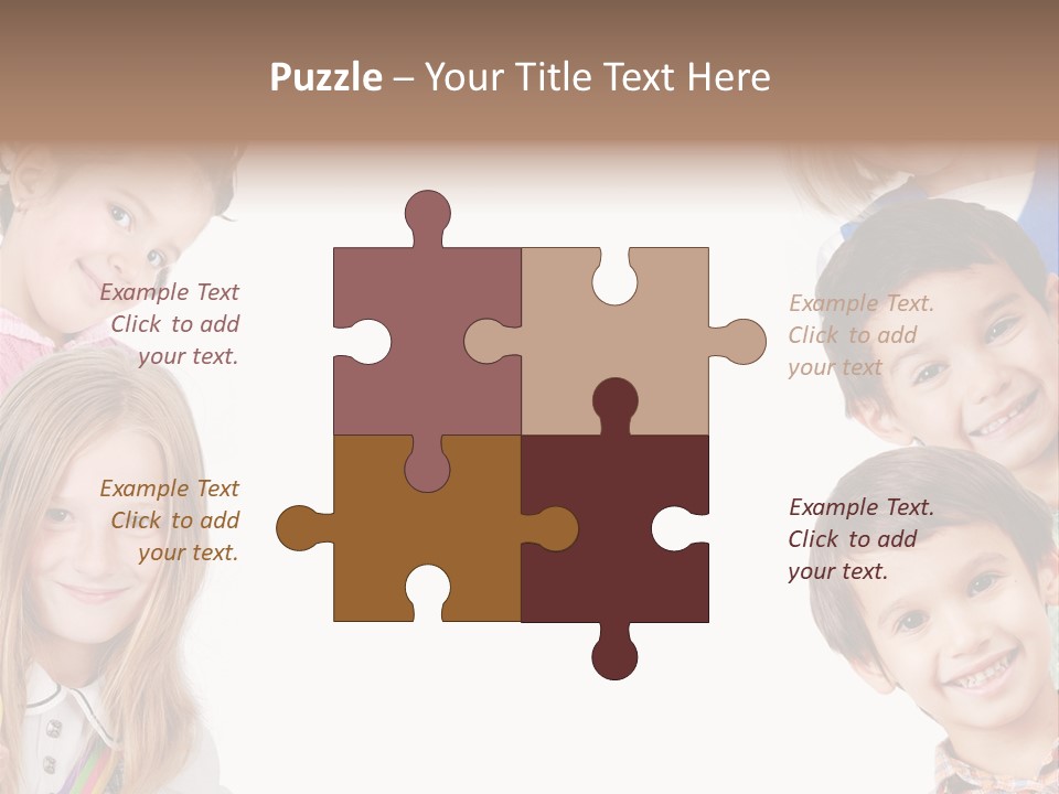 A Group Of Children With A White Background PowerPoint Template