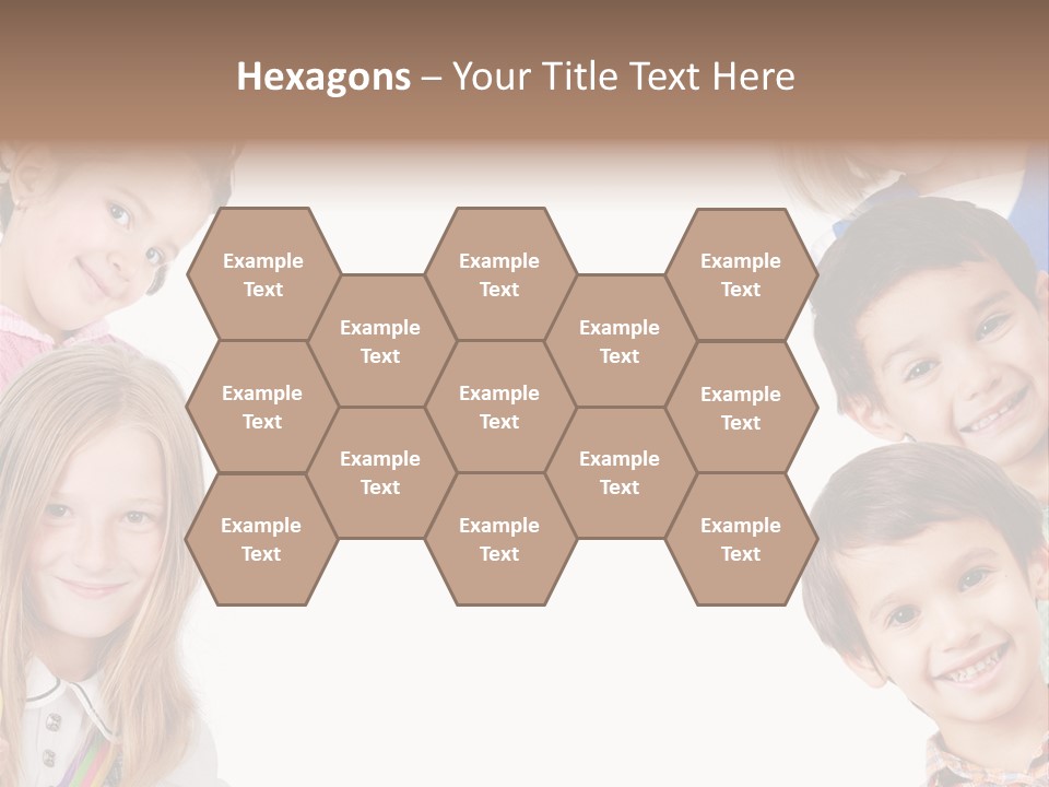 A Group Of Children With A White Background PowerPoint Template
