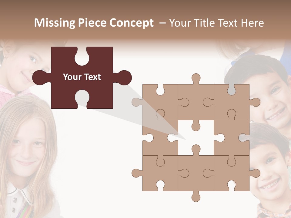 A Group Of Children With A White Background PowerPoint Template