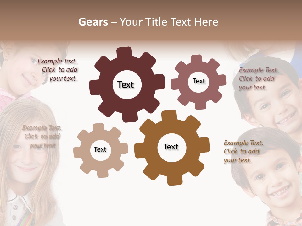 A Group Of Children With A White Background PowerPoint Template