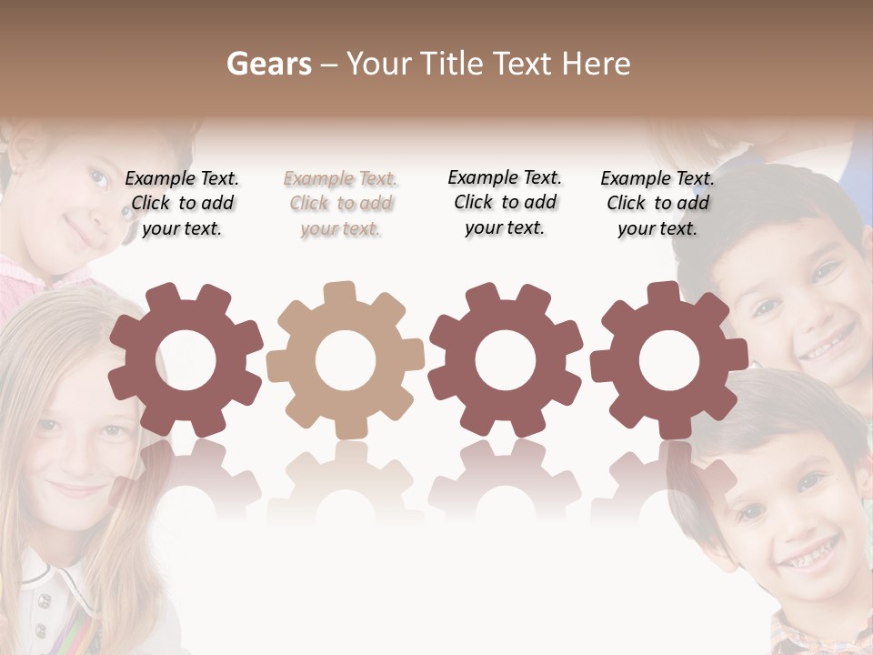 A Group Of Children With A White Background PowerPoint Template