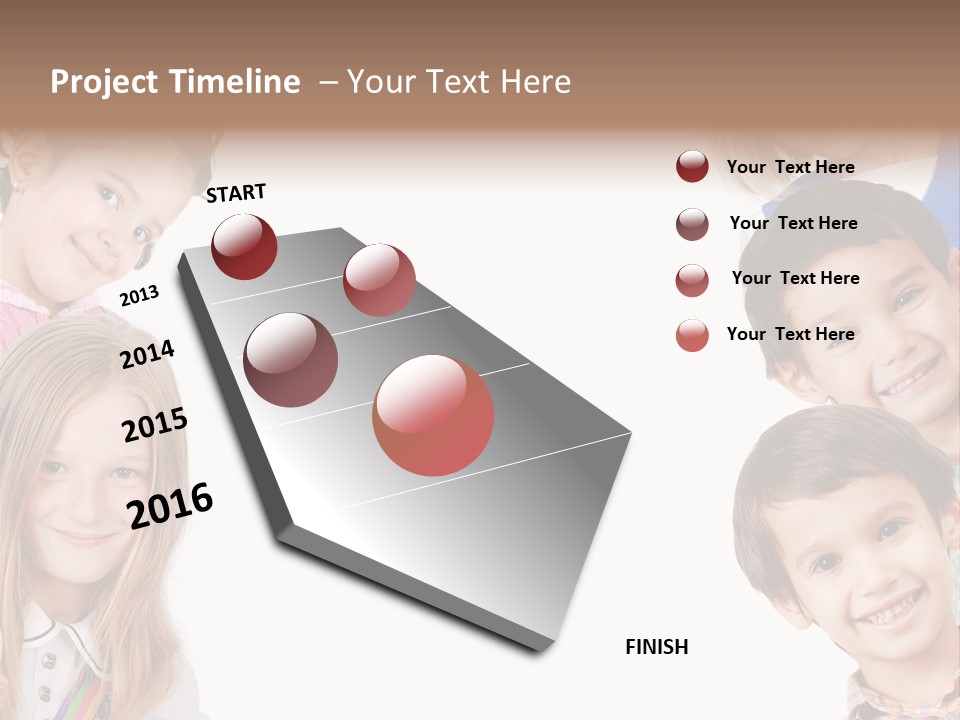 A Group Of Children With A White Background PowerPoint Template