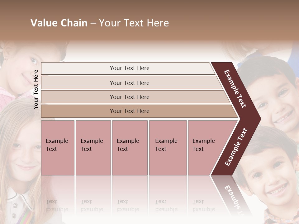 A Group Of Children With A White Background PowerPoint Template