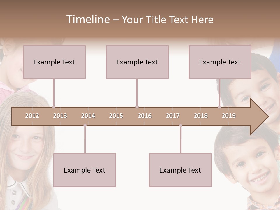 A Group Of Children With A White Background PowerPoint Template