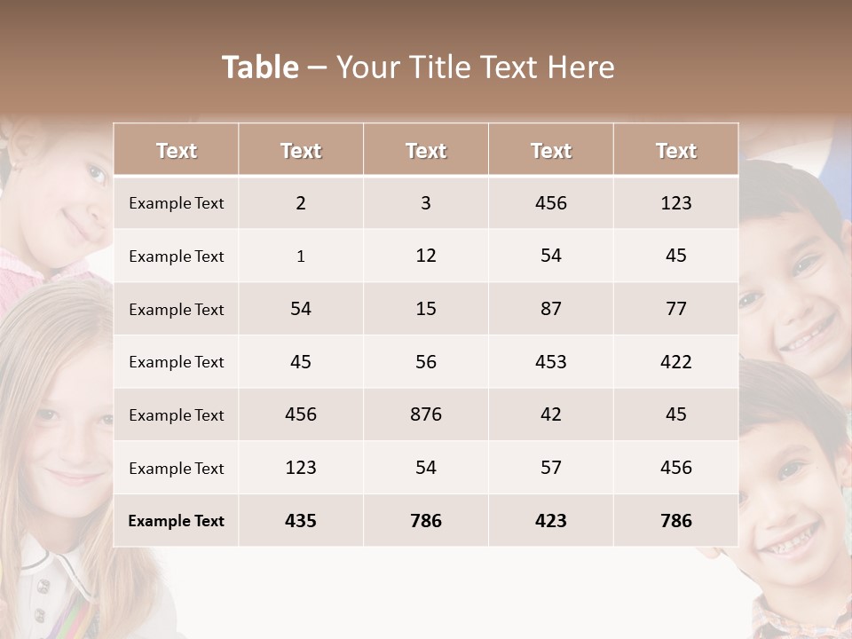 A Group Of Children With A White Background PowerPoint Template