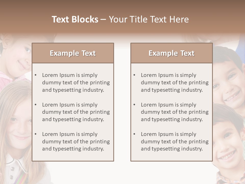 A Group Of Children With A White Background PowerPoint Template