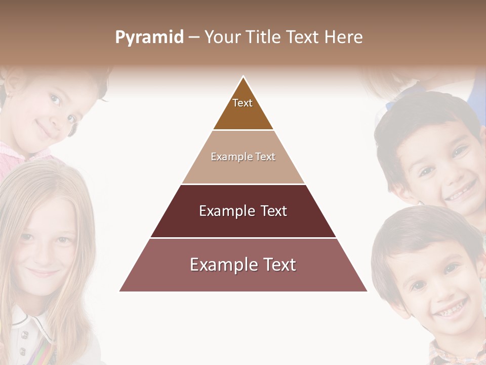 A Group Of Children With A White Background PowerPoint Template