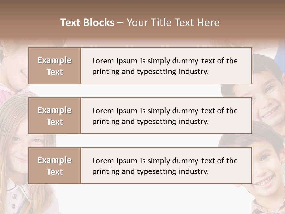 A Group Of Children With A White Background PowerPoint Template