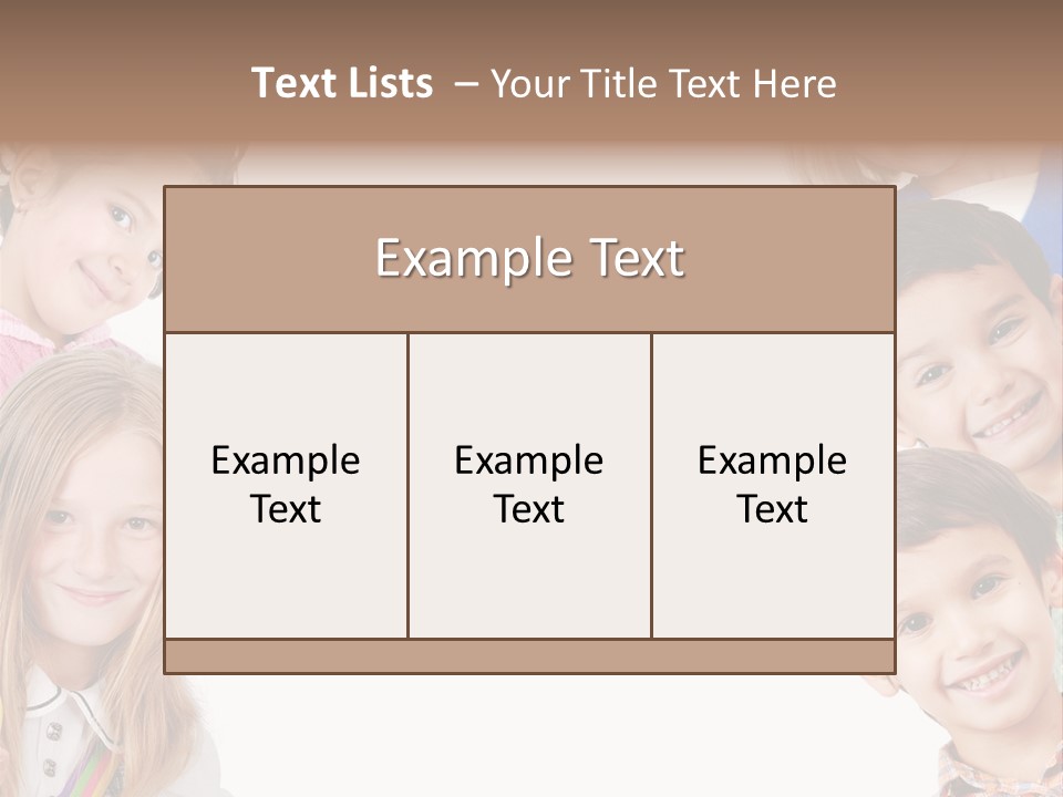 A Group Of Children With A White Background PowerPoint Template