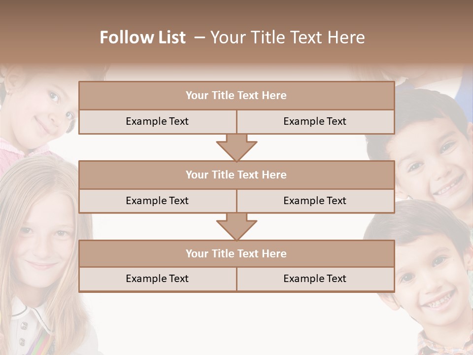 A Group Of Children With A White Background PowerPoint Template