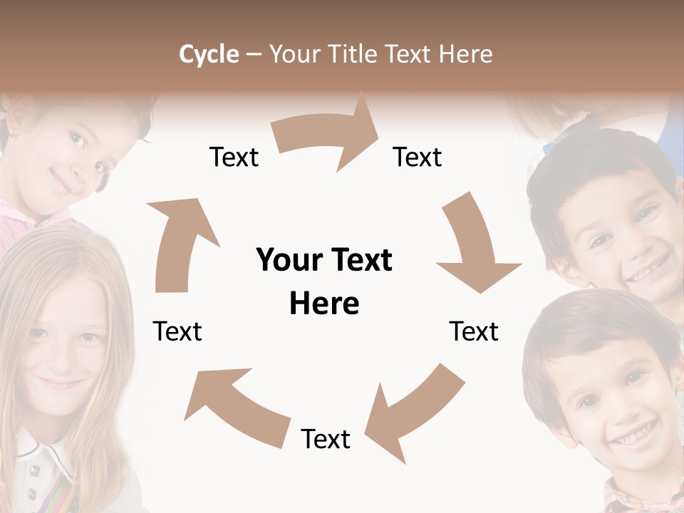 A Group Of Children With A White Background PowerPoint Template