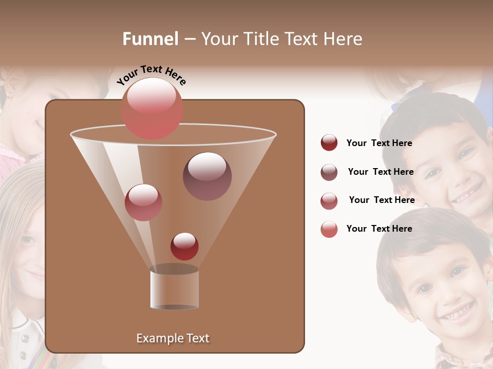 A Group Of Children With A White Background PowerPoint Template