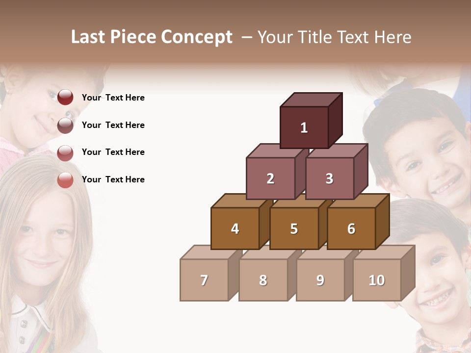 A Group Of Children With A White Background PowerPoint Template