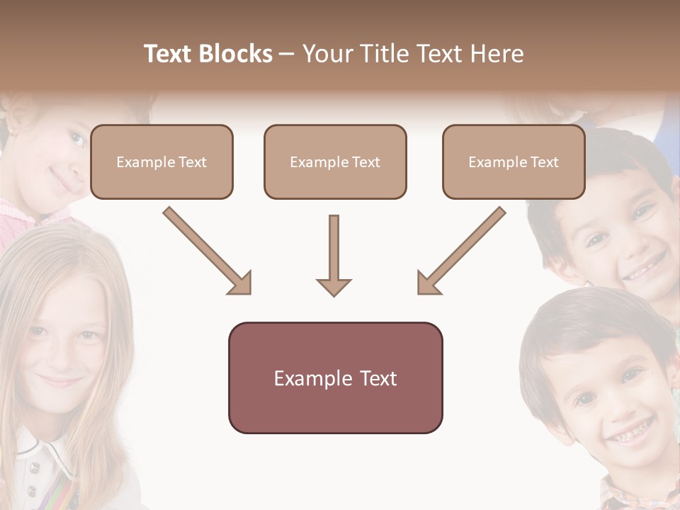 A Group Of Children With A White Background PowerPoint Template