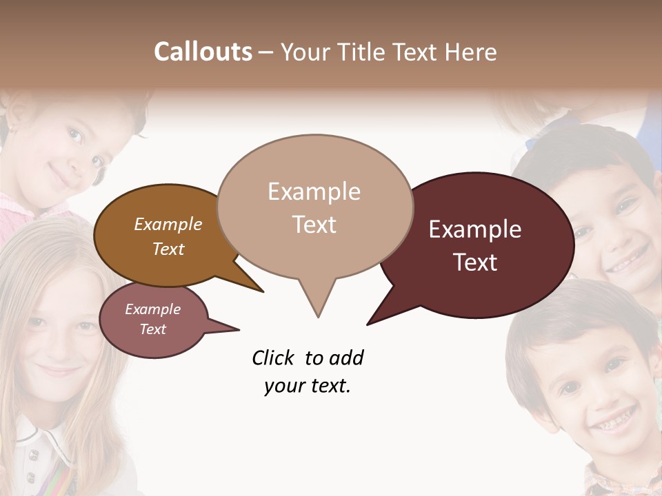 A Group Of Children With A White Background PowerPoint Template