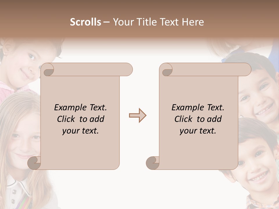 A Group Of Children With A White Background PowerPoint Template