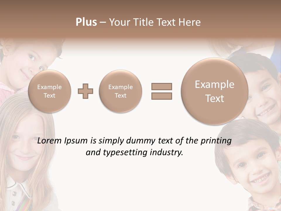 A Group Of Children With A White Background PowerPoint Template